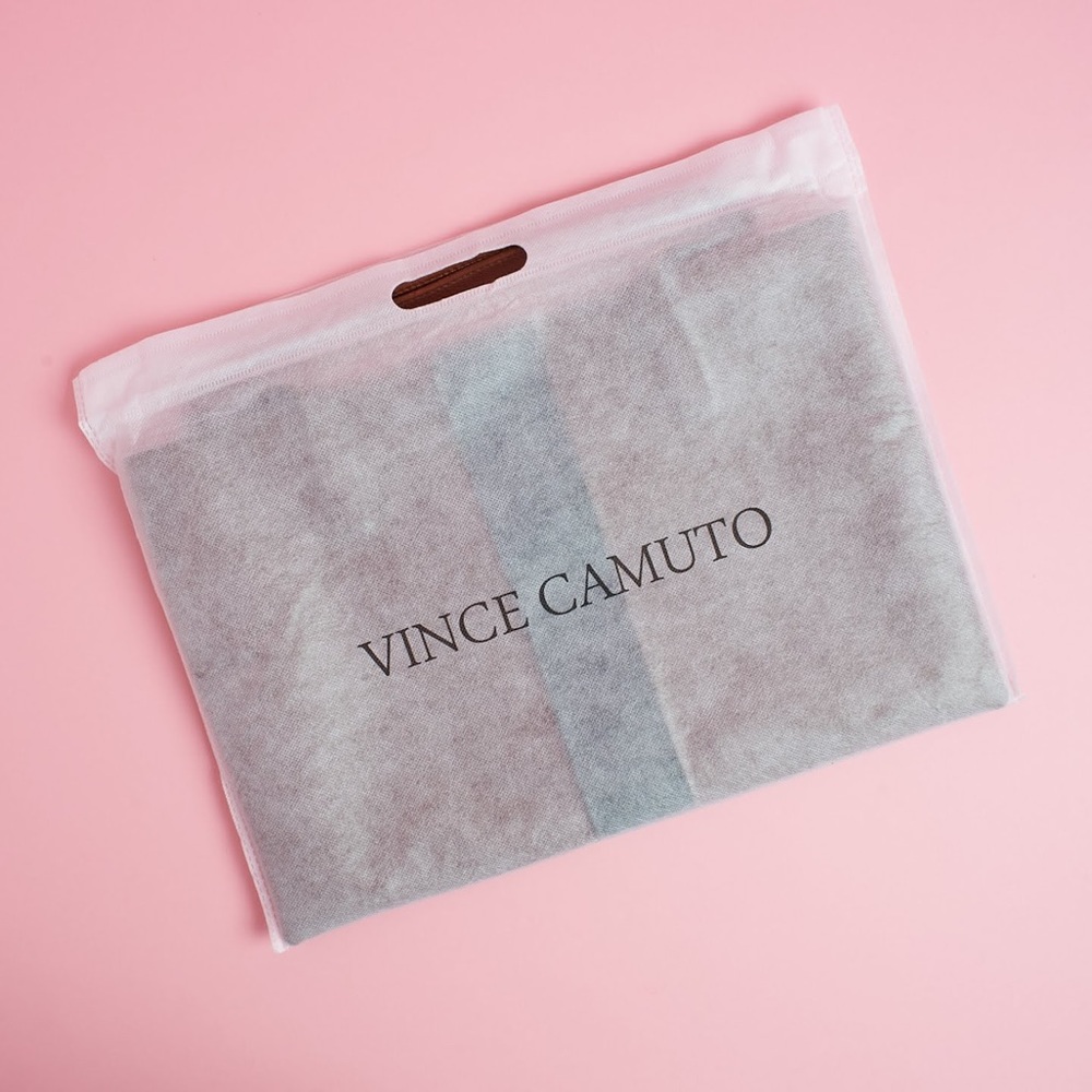 NWT VINCE CAMUTO DARK RUM LEATHER LUCK TOTE - Picture 8 of 8